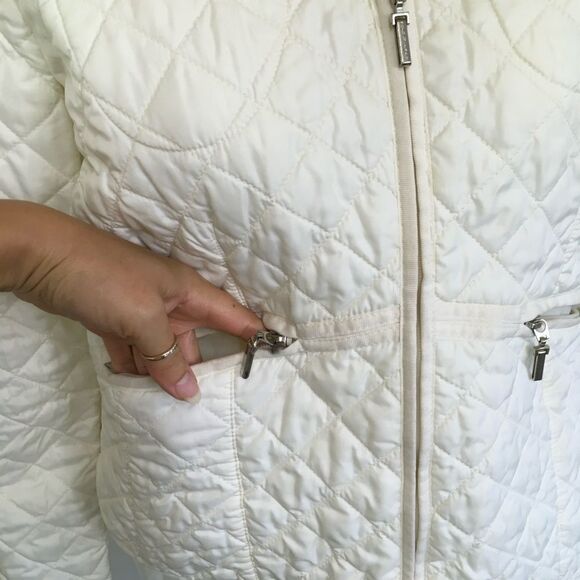 Ralph Lauren Polo Jeans Women's Cream 4 Pocket Full Zip Quilted Jacket Size XL - Picture 8 of 17